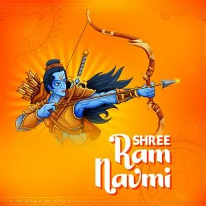 Shree Ram Navami celebration background for religious holiday of India